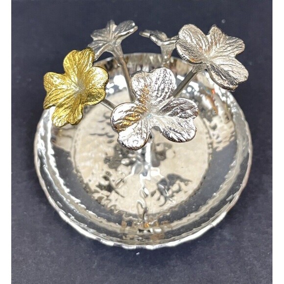 MICHAEL ARAM Clover Ring Dish Trinket Tray Silver & Gold - Picture 1 of 8
